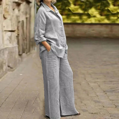 Long sleeve shirt with open back co-ord set