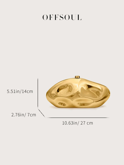 French Elegant Metal Style Acrylic Special-Shaped Stone Clutch Bag, Versatile New Banquet Party Wedding Elegant Fashion Exquisite Bag, Sweet and Cool Sexy Bag, Unique Design Chain Crossbody Shoulder Bag
