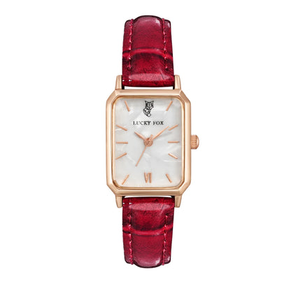 Women Watches LUCKY FOX Green Leather Ladies Watch