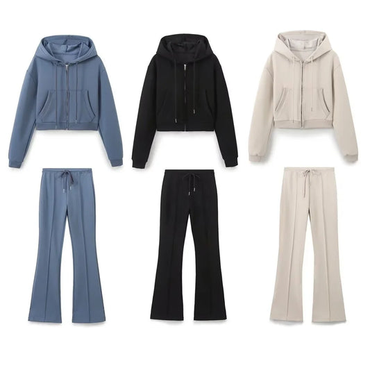 Two pierces hoodies and Flare joggers