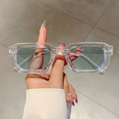 Vintage Rectangle Frame Sunglasses with UV400 Protection – Stylish Retro Eyewear for Men and Women