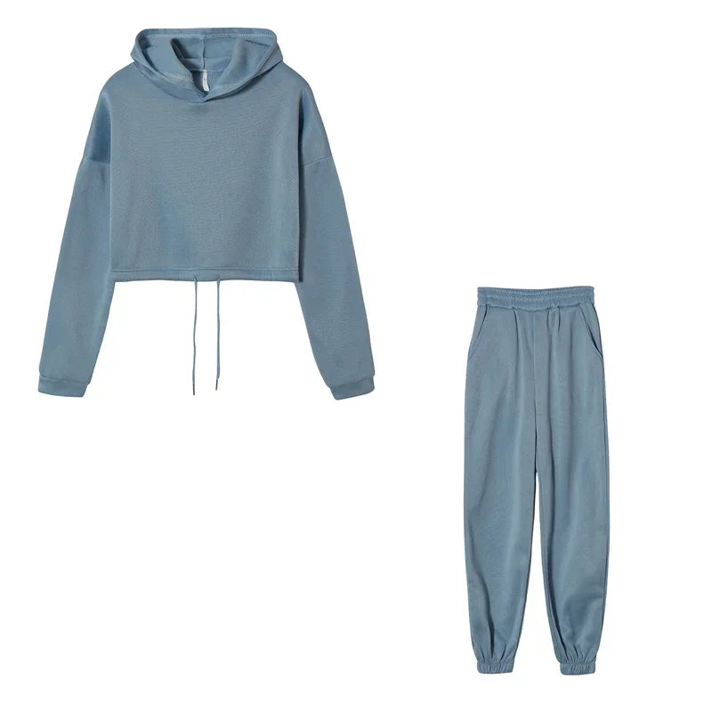 Women's Two Piece Hoodie Set - Casual Joggers Tracksuit