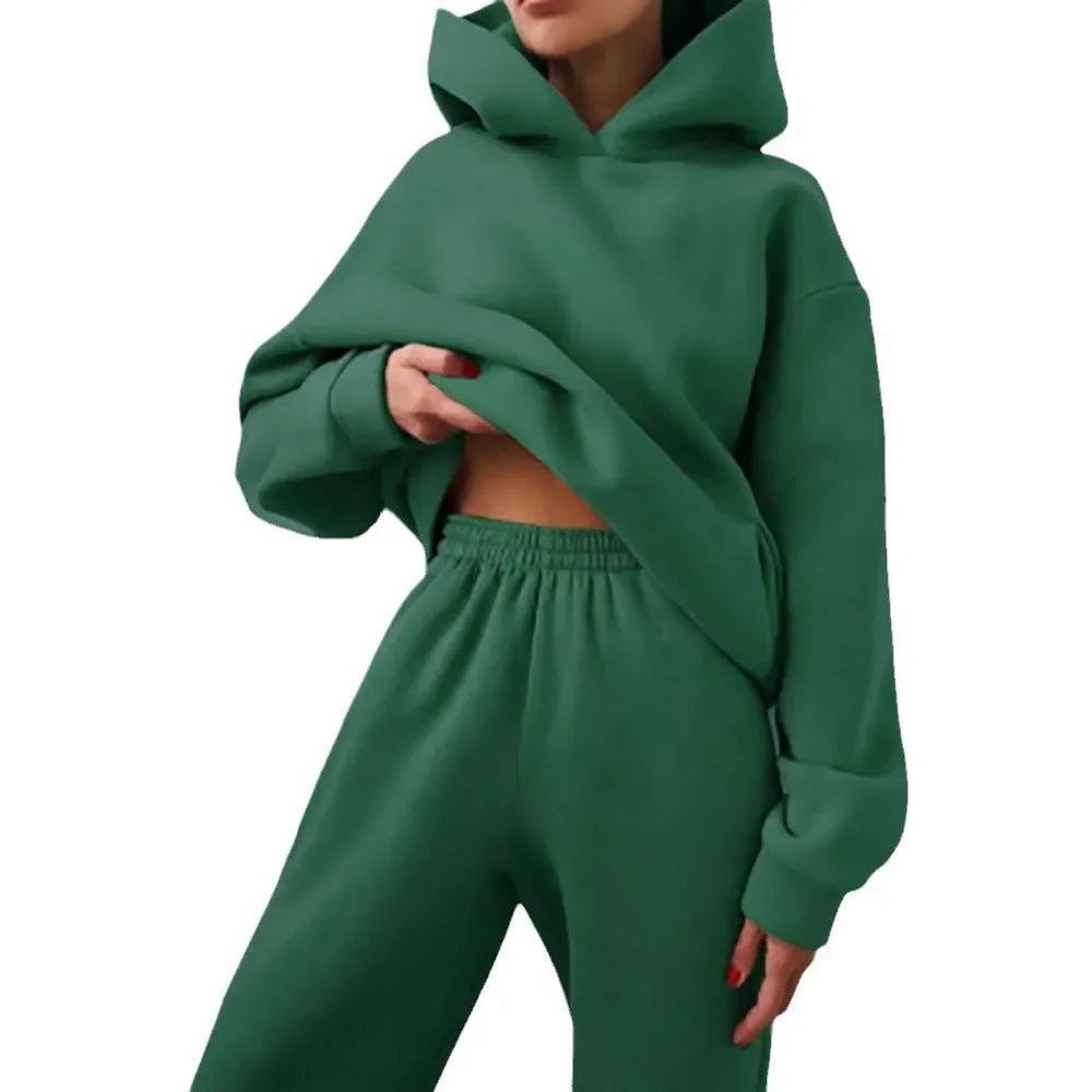 Oversized Hooded Sweatshirt Trousers Street