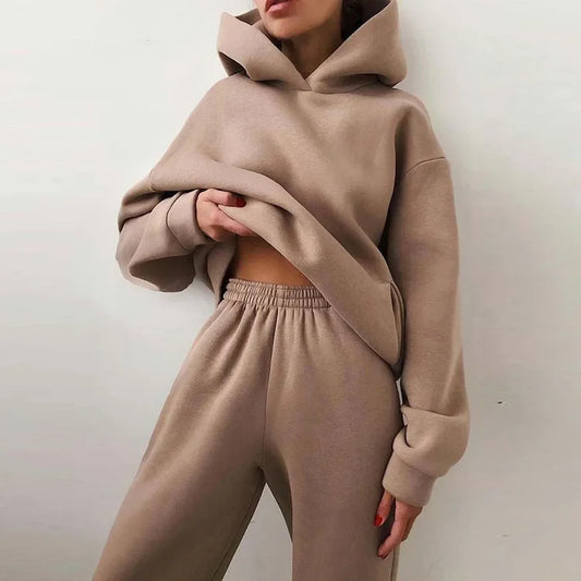 Oversized Hooded Sweatshirt Trousers Street