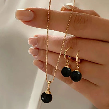 3 Pcs Jewelry Set Of Earring Pendant Necklace For Women Exquisite Fashion Wedding Gift