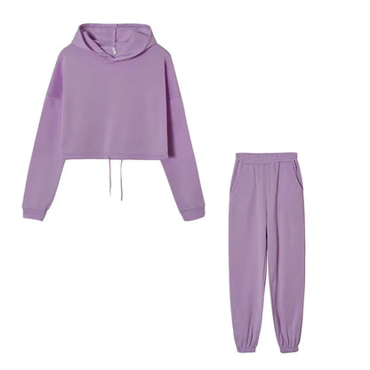 Women's Two Piece Hoodie Set - Casual Joggers Tracksuit