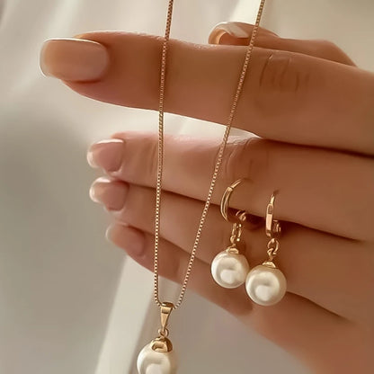 3 Pcs Jewelry Set Of Earring Pendant Necklace For Women Exquisite Fashion Wedding Gift