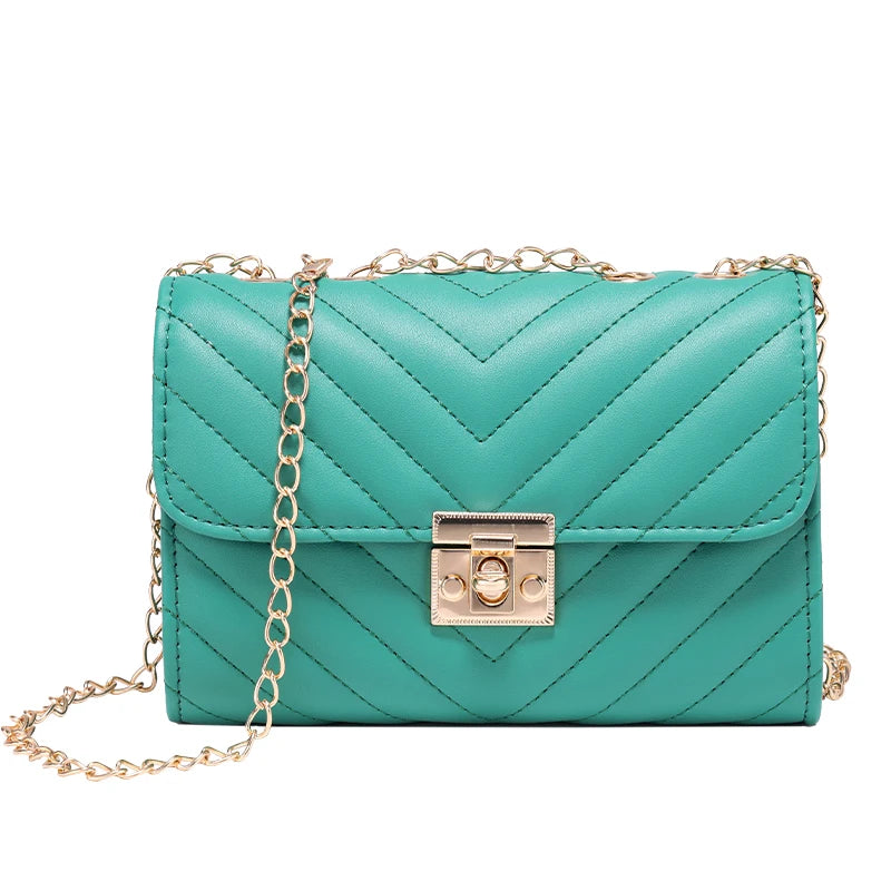 Lingge Chain Small Square Crossbody Bag