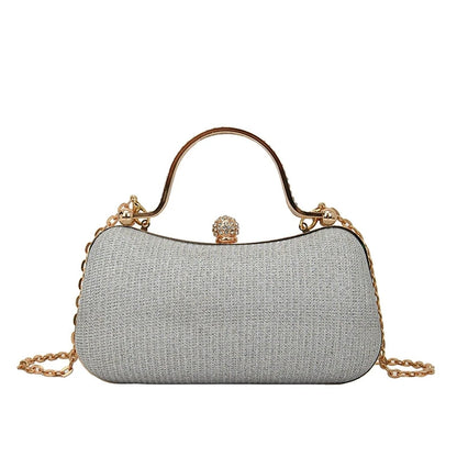 Mini Tote Evening Bag - Rhinestone Chain Purse