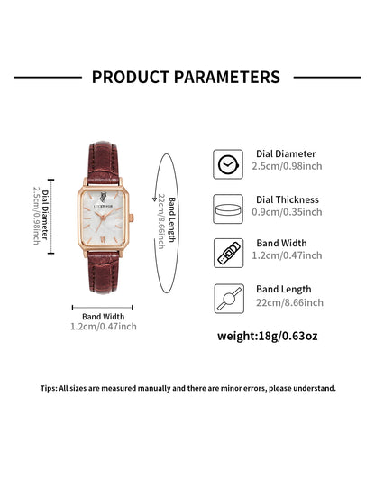 Women Watches LUCKY FOX Green Leather Ladies Watch