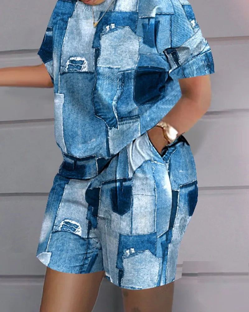 Women's Summer Casual Set - T-Shirt & Shorts 2024