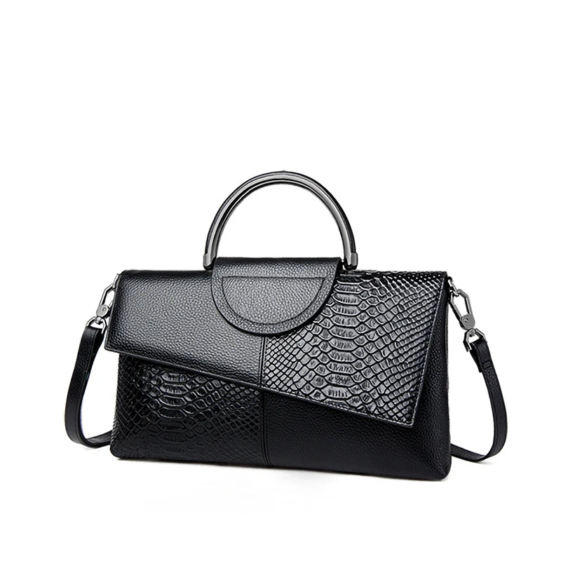 Women's Alligator Pattern Crossbody Bag - PU Leather Handbag