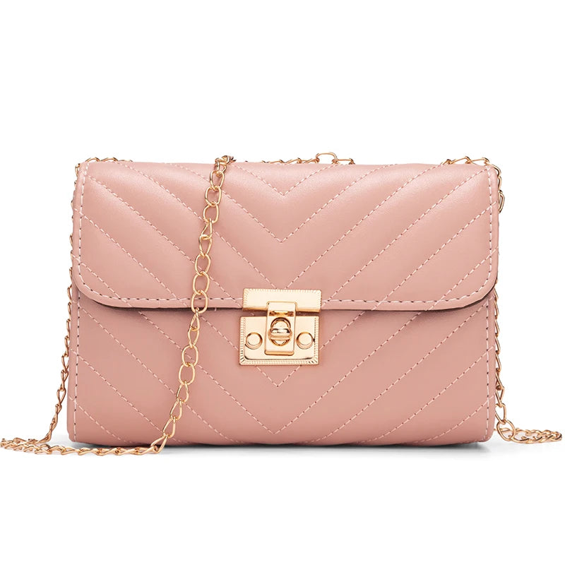 Lingge Chain Small Square Crossbody Bag