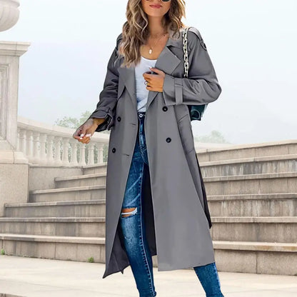 Trench Coat Windproof Double-Breasted