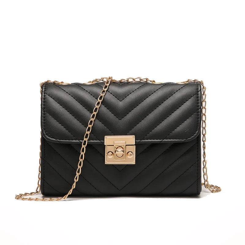 Lingge Chain Small Square Crossbody Bag