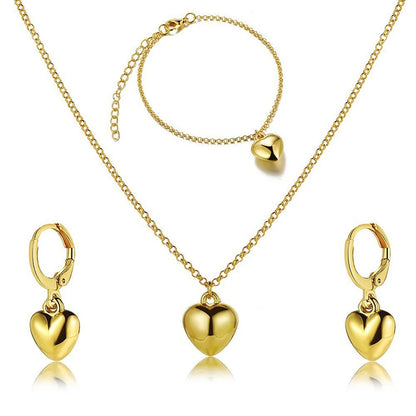 3 Pcs Jewelry Set Of Earring Pendant Necklace For Women Exquisite Fashion Wedding Gift
