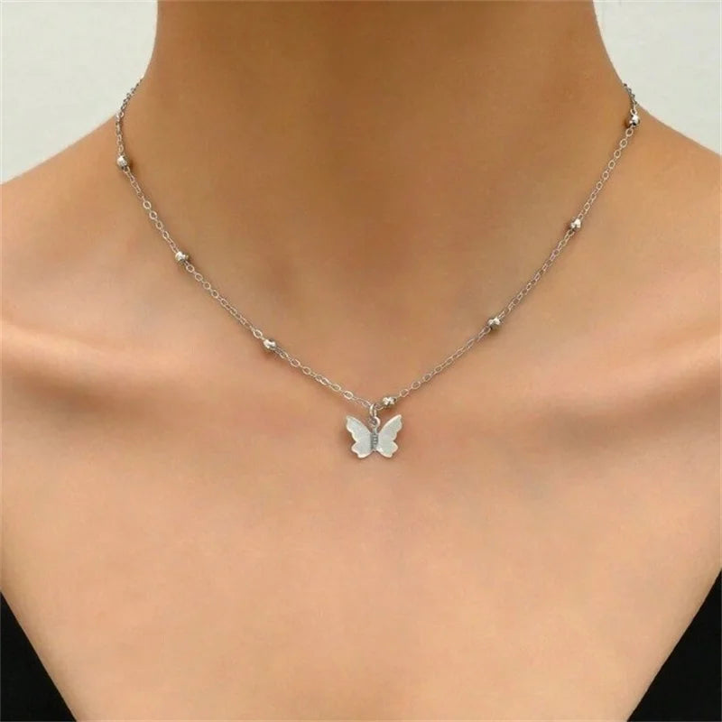 Butterfly Back Drop Chain Necklace For Women Elegant Long Backless Tassel Necklace Wedding Beach Party Vacation Jewelry