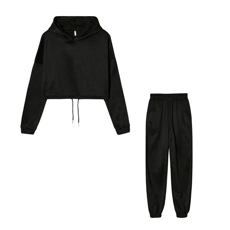 Women's Two Piece Hoodie Set - Casual Joggers Tracksuit