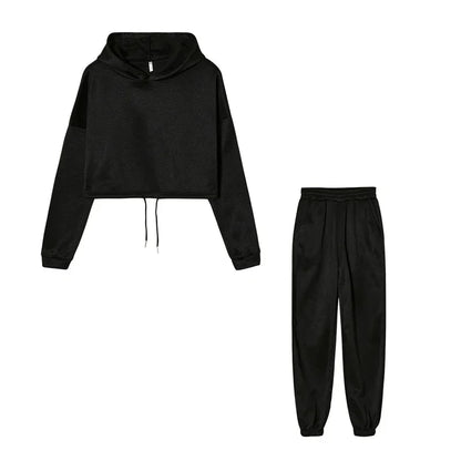 Women's Two Piece Hoodie Set - Casual Joggers Tracksuit