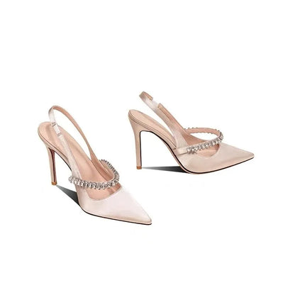 Luxury Crystal Pointed Toe High Heel Sandals