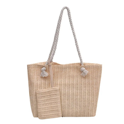 Designer Women Handbags Fashion Large Capacity Straw Tote Bag Summer Beach Bag Casual Bali Big Purse