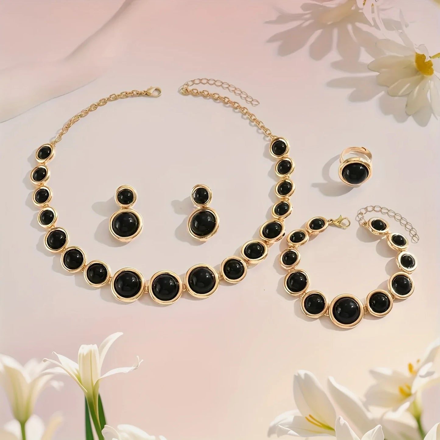 5PCS Elegant Metal Sphere Jewellery  Set for Women – Perfect for Parties, Vacations & Weddings
