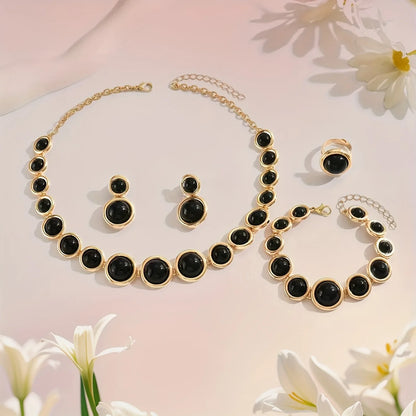 5PCS Elegant Metal Sphere Jewellery  Set for Women – Perfect for Parties, Vacations & Weddings