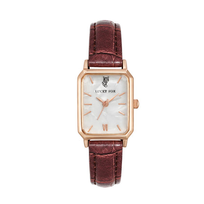Women Watches LUCKY FOX Green Leather Ladies Watch