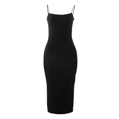 Women's Bodycon Dress - Sleeveless Backless Spaghetti Strap