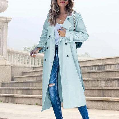 Trench Coat Windproof Double-Breasted