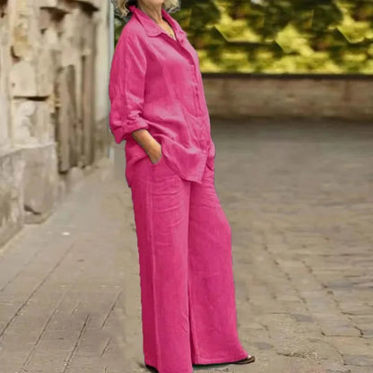 Long sleeve shirt with open back co-ord set