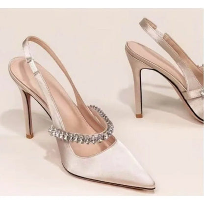 Luxury Crystal Pointed Toe High Heel Sandals