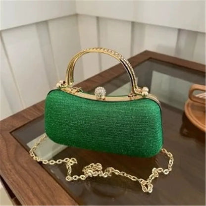 Mini Tote Evening Bag - Rhinestone Chain Purse