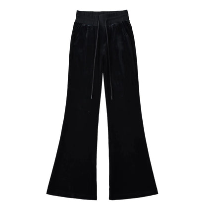 Women's Y2K Velvet Set - Hooded Cardigan & Straight Pants