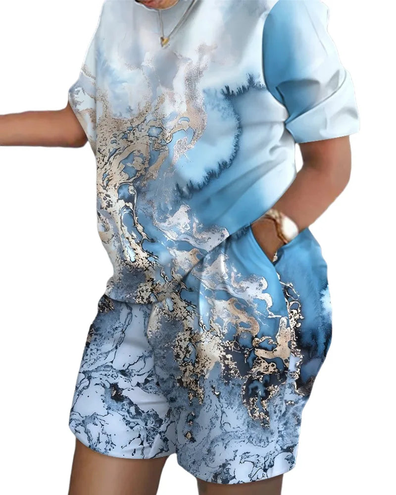 Women's Summer Casual Set - T-Shirt & Shorts 2024