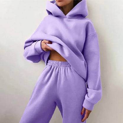 Oversized Hooded Sweatshirt Trousers Street