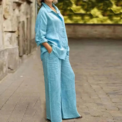 Long sleeve shirt with open back co-ord set