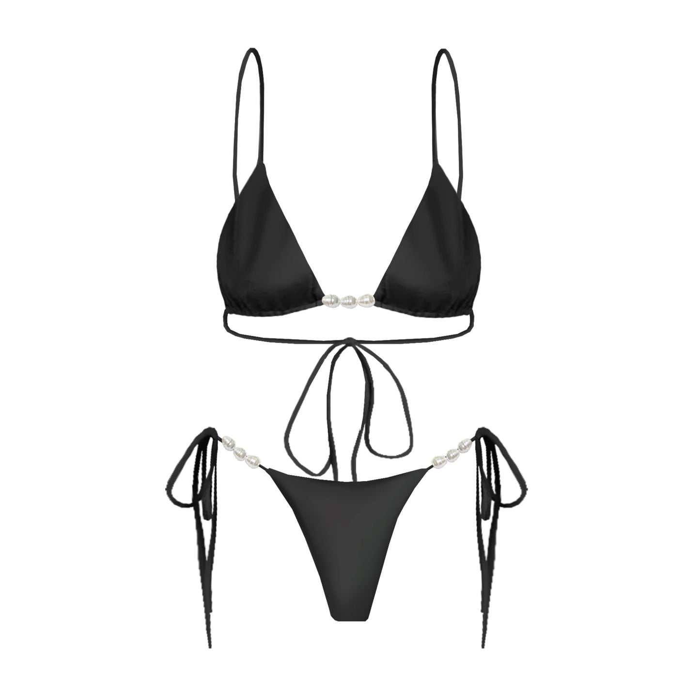 3Pcs Sexy Bikini Set With Cover Up Pearls White Swimsuit Women Halter Swimwear Female Off Shoulder Bathingsuit Biquini Beachwear