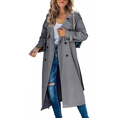 Trench Coat Windproof Double-Breasted