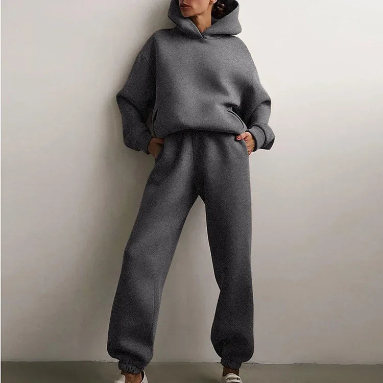 Oversized Hooded Sweatshirt Trousers Street