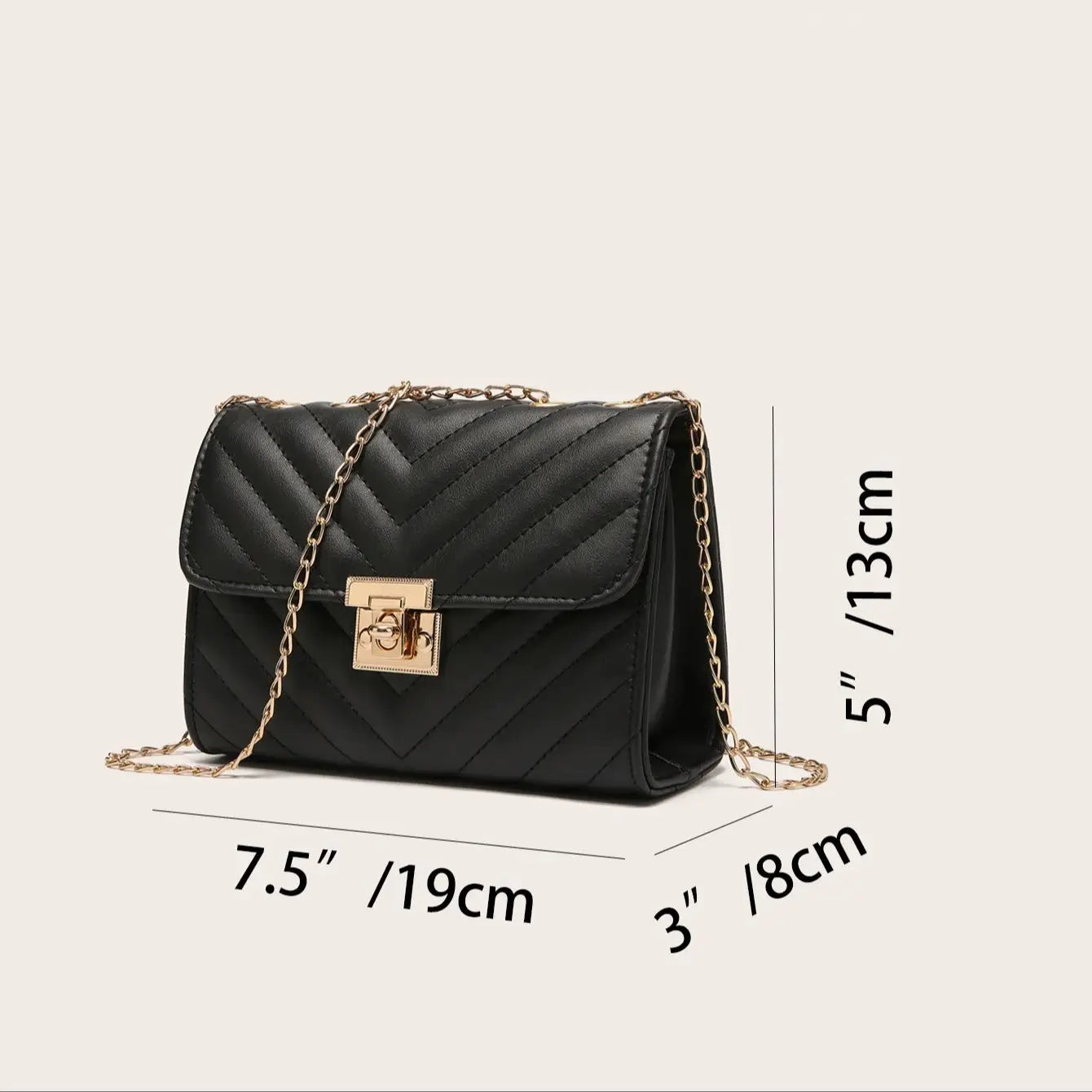 Lingge Chain Small Square Crossbody Bag