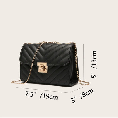 Lingge Chain Small Square Crossbody Bag