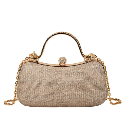 Mini Tote Evening Bag - Rhinestone Chain Purse