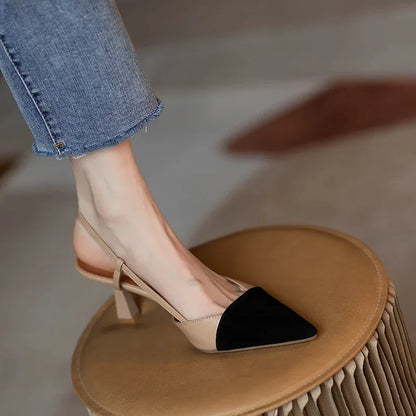Buckle Pointed MID Heel Sandals Women Comfort