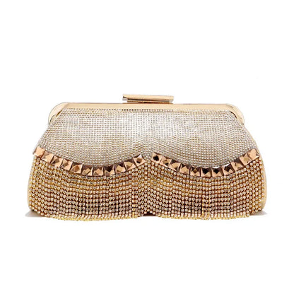 Women's Diamond Evening Clutch - Beaded Wedding Party Bag