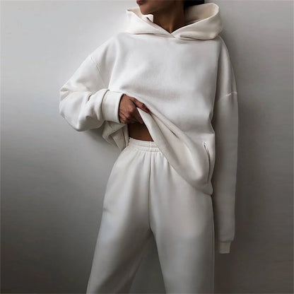 Women's Tracksuit Set - Oversized Hoodie & Long Pants