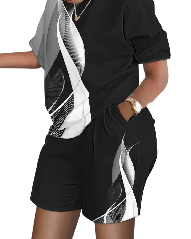Women's Summer Casual Set - T-Shirt & Shorts 2024