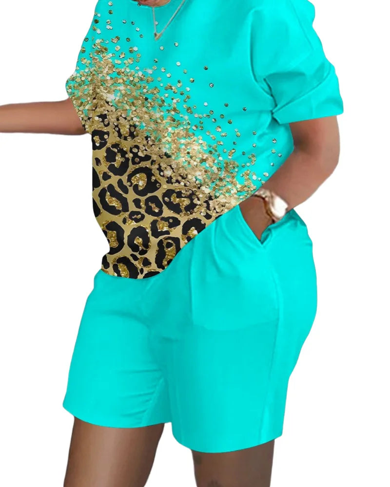 Women's Summer Casual Set - T-Shirt & Shorts 2024