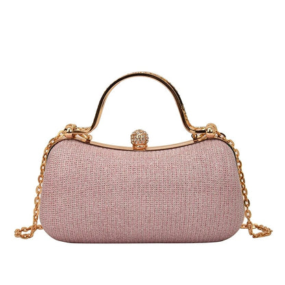 Mini Tote Evening Bag - Rhinestone Chain Purse