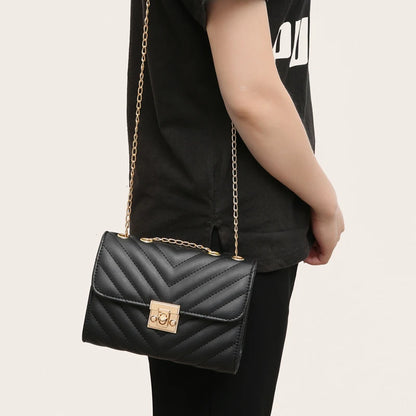 Lingge Chain Small Square Crossbody Bag